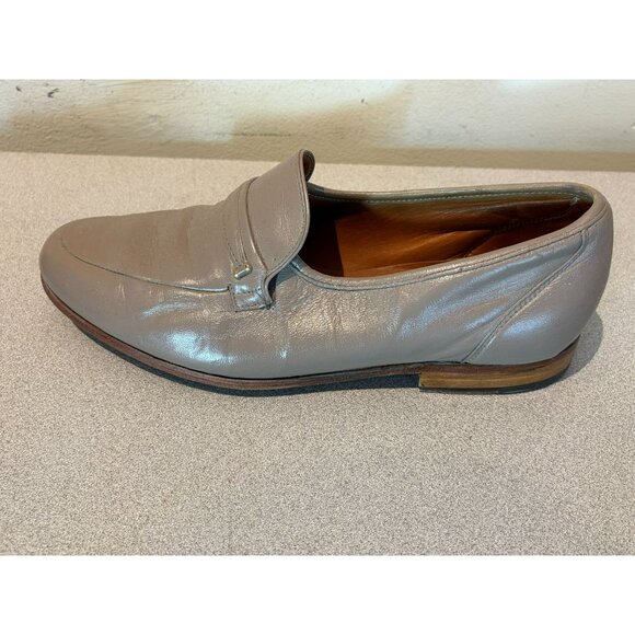 Bruno Magli Men\'s Leather Loafers Size 8.5 W, Made in Italy Taupe Slip-On Shoes main image 12